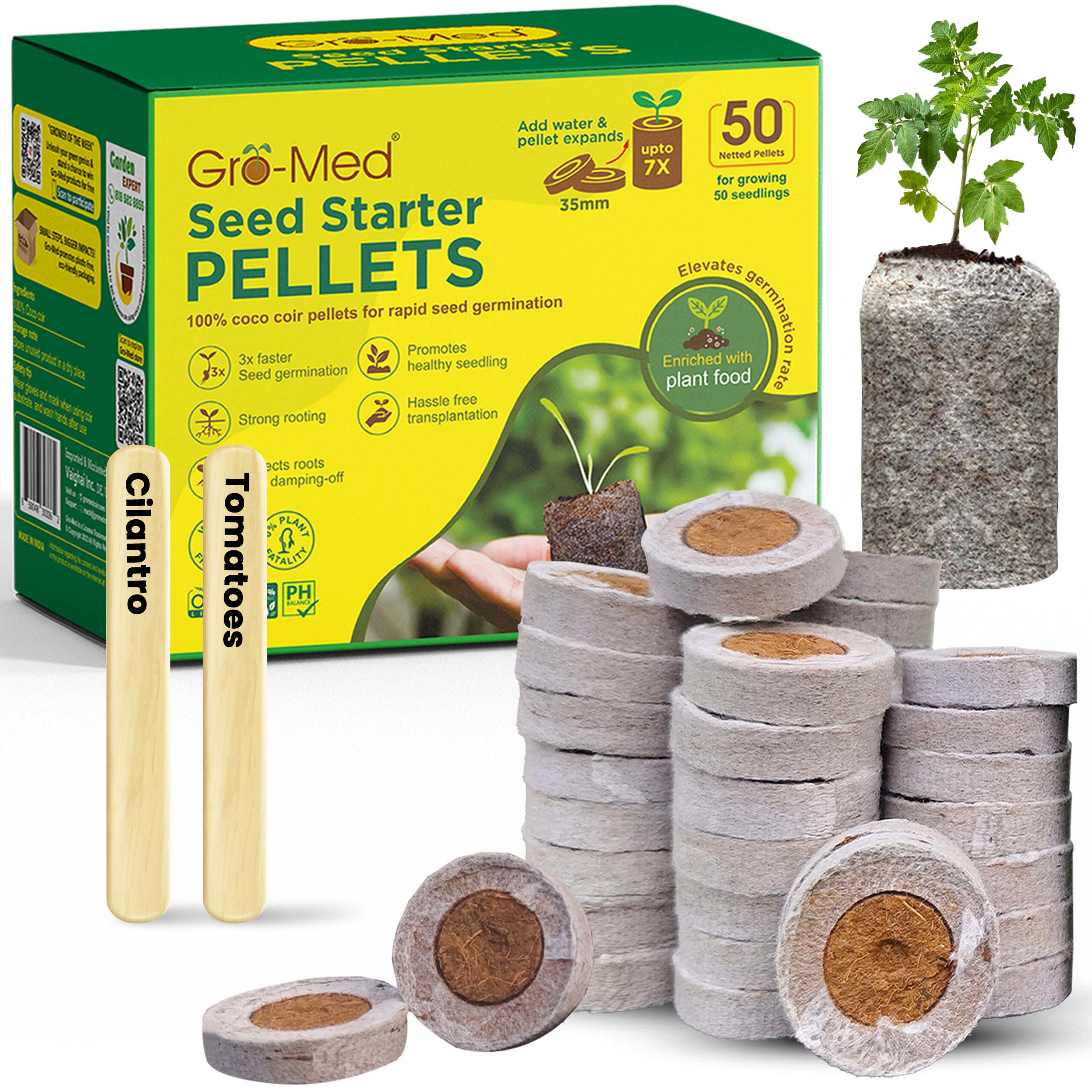 seed planting pellets Seed Starter Pellets 35mm Enriched with Plant Food Pack of 50 Pieces