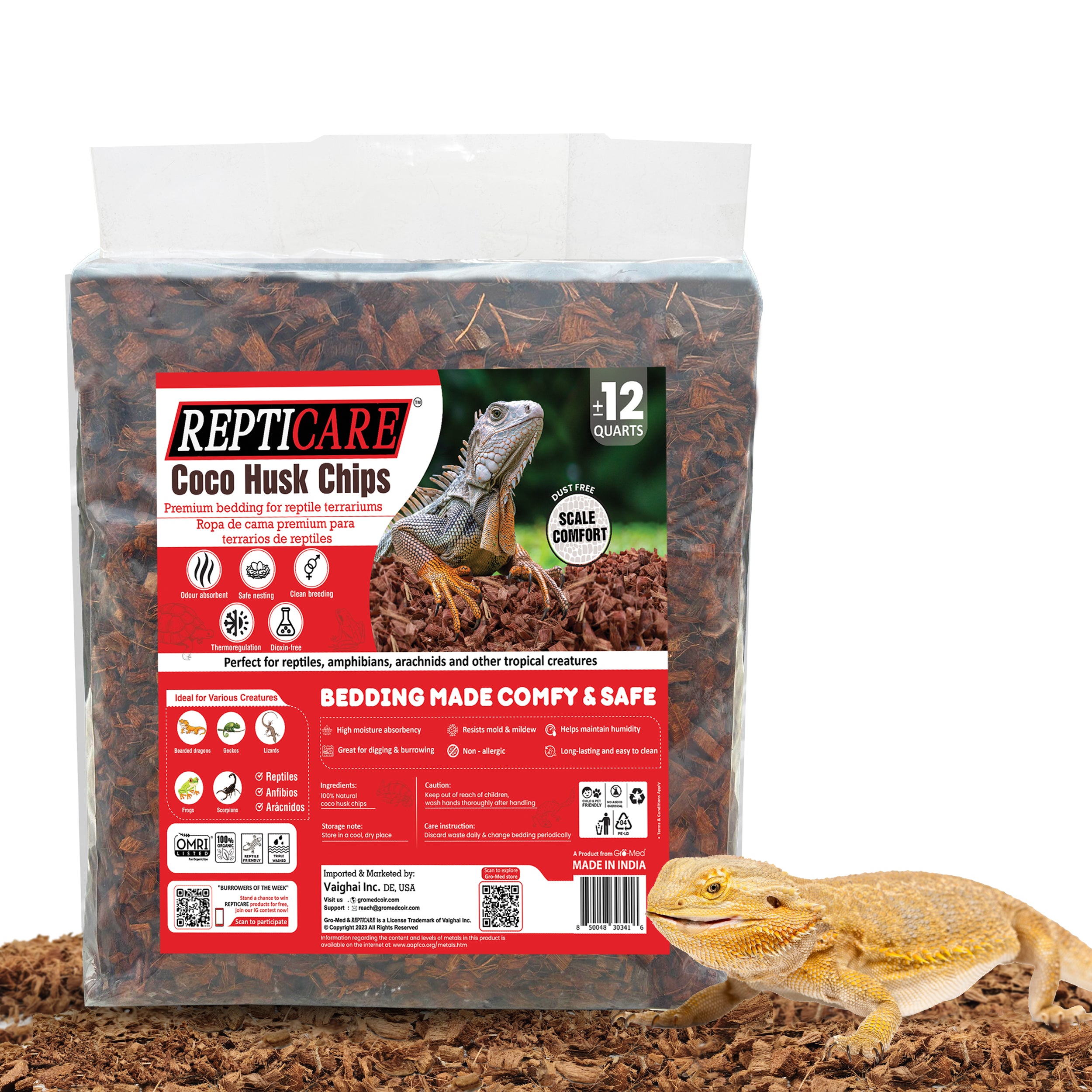 Coconut Husk Substrate Snake Habitat RediChip Coconut Reptile Bedding - 36 Quart Medium Coco Husk Substrate For Snakes & Lizards Tortoise Bedding Coco Chips
