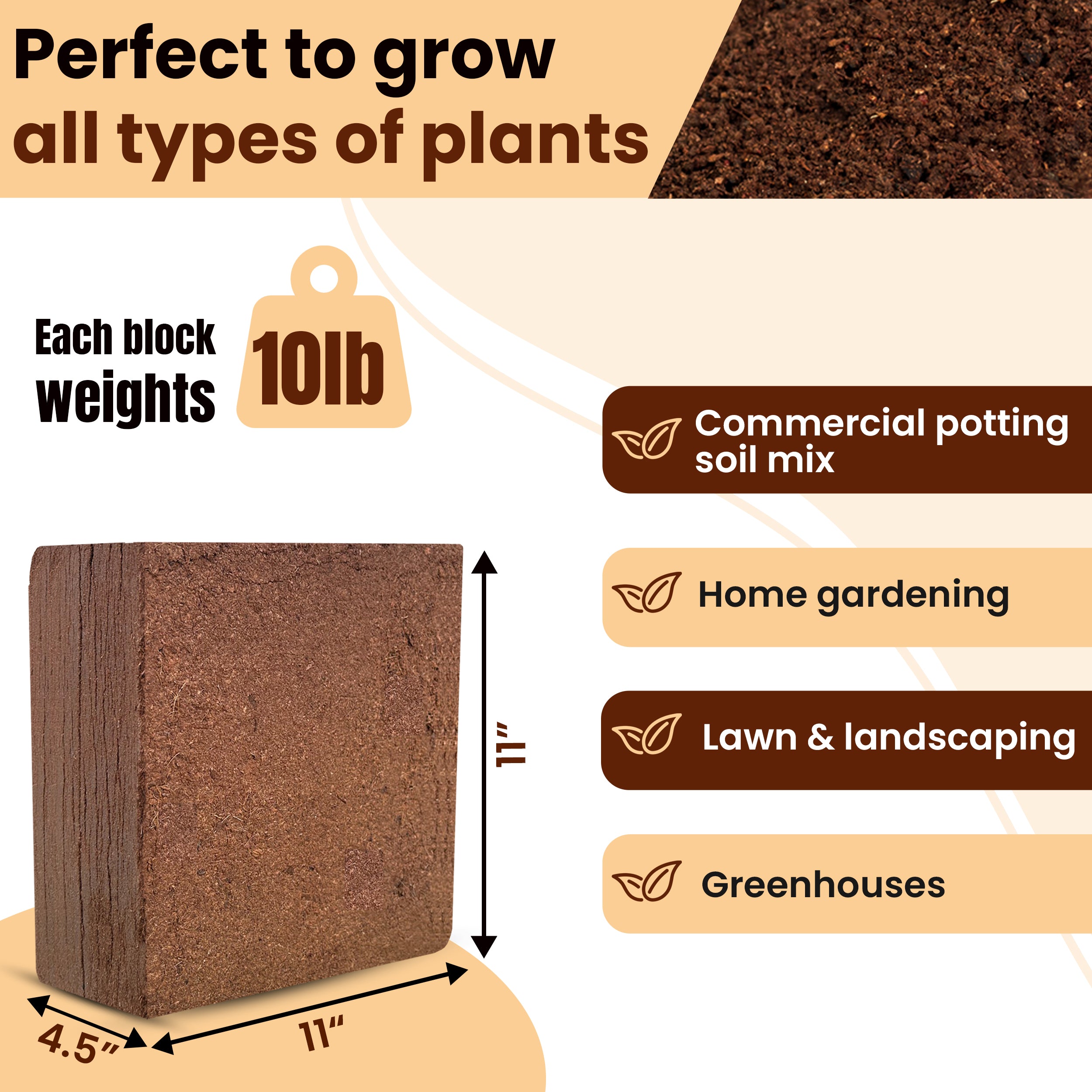 coir potting mix block Coconut Coir Block - Growing Medium for Vegetables, Lawn & Landscaping
